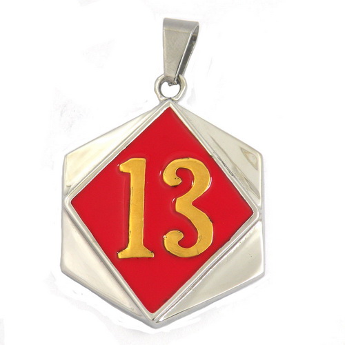 FSP17W25GR number thirteen  biker pendant